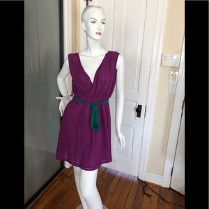 Purple Mini Dress Backless Spring Fun Flirty